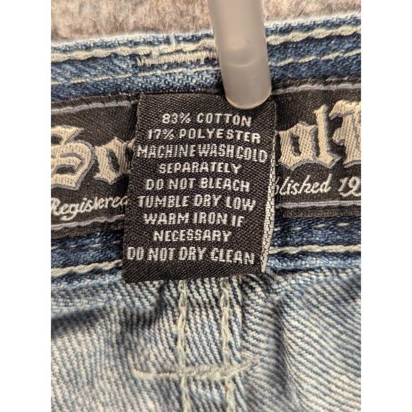 Southpole Jean Shorts 38 Men's Blue Baggy Embroidered Pockets VTG Y2K Streetwear - Picture 9 of 9